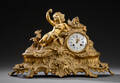 Fransk Napoleon III kaminur af forgyldt bronze, ca. 1860
