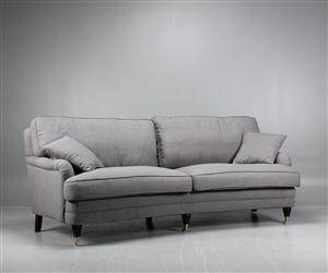 Howard soffa, svängd, 3-sits, grå