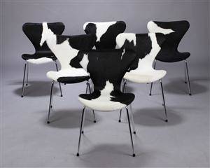 Arne Jacobsen. 7er stole, koskind, nybetrukket 6 