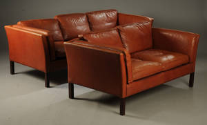 Dansk møbelproducent. Tre- og to personers sofa 2
