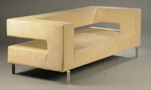 Sofa af lyst alcantarra, Illums Bolighus