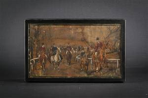 Skrin, træ og metal. Omkr. 1900