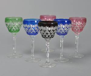 5 stk römerglas i krystal. 5