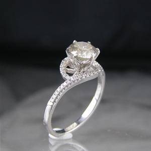 Brillantring in Weißgold, ca. 1.02 ct. 
