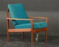 Armstol af teak, hynder med uld, 19501960
