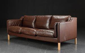 Stouby. Tre-pers sofa, læder
