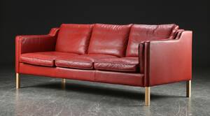 Stouby. Tre-pers. sofa model Eva, læder