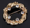 G. Hoppe. Broche af 14 kt. guld, 1900-tallets midte