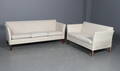 To- samt trepers sofa, beige uld. 2
