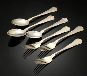 Cohr, gafler og skeer, Herregaard, sølv 6