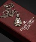 Georg Jensen. Halskæde af sterlingsølv med originalt etui