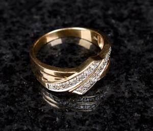 Ring 18K Guld med Diamanter 1900-tal