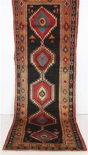 Handknuten äkta matta, Koliai, 313x110 cm