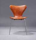 Arne Jacobsen. Stol, Syveren, model 3107, læder