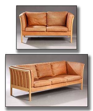 Stouby, to- og tre-pers. sofaer, læder. 2