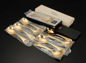 9 årsskeer , Georg Jensen, forgyldt sterling sølv 9