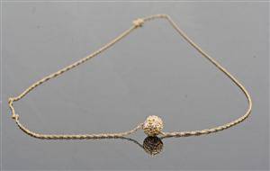 Zirconia disco ball necklace in 18kt gold