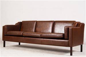 3-Sitzer Lounge Sofa in braunem Leder