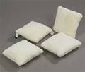 Fire puder af New Zealandsk lammeskind. Farve White 4