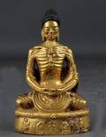 Starving Buddha af forgyldt bronze