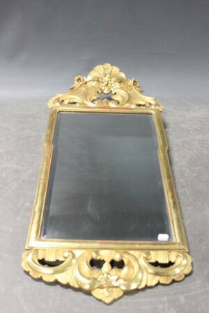 Spegel förgylld träram med slipat glas