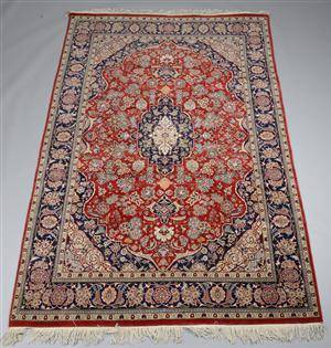 Kinesisk tæppe med Isfahan mønster, 278x184 cm.