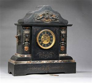 A.D. Mougin. Kaminur i marmor og bronze, o. 1900