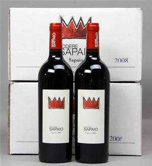12 flasker Sapaio 2010. Podere Sapaio, DOC Superiore Bolgheri. Toscana, 12