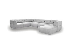 COUZ 156. Modulsofa bestående af 7 moduler, betrukket med slidstærkt SOHO stof i Light Grey. Designet af COUZ DESIGN TEAM