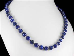 Kette aus Lapis Lazuli, Verschluss aus Sterlingsilber