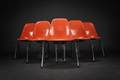 Charles Eames. Skalstole, model DSS  Stacking-base. Orange glasfiber 6 