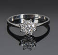 Brillantring af 14 kt hvidguld, ca. 0.16 ct 
