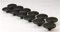 12 store knager med sort læder, Ø 9,5 cm., model DOT