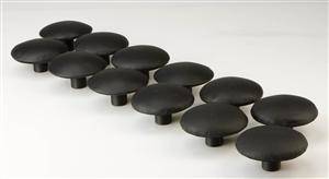 12 store knager med sort læder, Ø 9,5 cm., model DOT