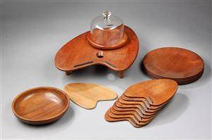 Samling serveringsdel i teaktræ  19