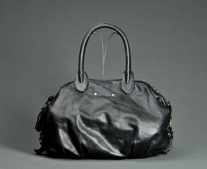 Sonia Rykiel. Taske af sort skind.