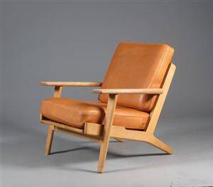 Hyndesæt til H.J. Wegners lænestol fra Getama model, GE 290, cognacfarvet læder 