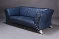 Rolf Benz. To-pers. sofa, blåt skind