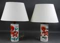 Et par kinesiske bordlamper af porcelæn 