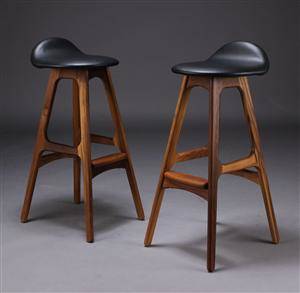 Erik Buch. Par barstole, model OD 61, teaktræ 2