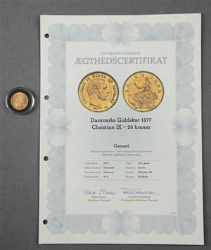 Danmark. 20 kroner guldmønt 1877