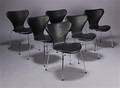 Arne Jacobsen, 7er stole, sort Elegancelæder 6 