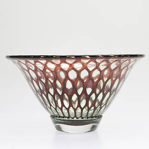 EDWARD HALD. SKÅL, glas, Slipgraal, Orrefors, signerad, 1956.