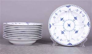 Kgl. P. Musselmalet dybe middagstallerkner, halvblonde 10