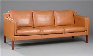 Mogens Hansen. Tre pers. sofa, læder