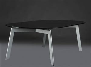 Hannes Wettstein for Desalto, konferencebord med sort glasplade, model Link
