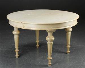Cirkulært spisebord, grålakeret, omkring 1900