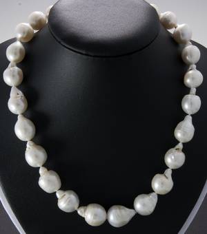 Barockes Südseezuchtperlcollier ca. 14,4 x 12,3 mm - 19,2 x 14,4 mm