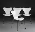 Arne Jacobsen. Stole model 3107 hvidlakerede 4