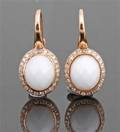 Diamond and agate earrings in 18kt approx. 0.35ct
